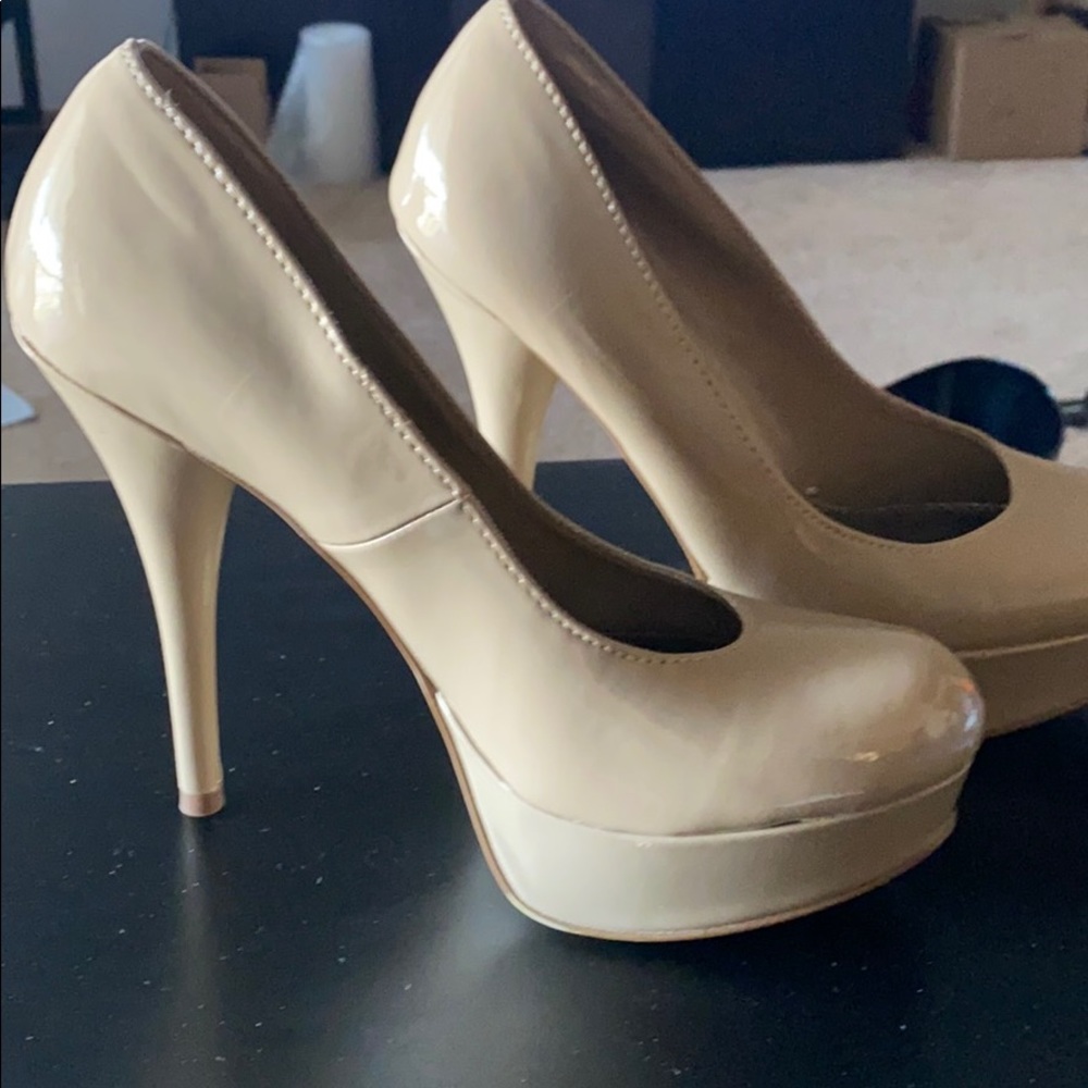 New in Box Patent Leather nude stilettos size 8.5